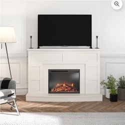 New Inbox Fireplaces TV Stand Fits Upto 60 In TV White 
