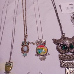 Vintage Owl Jewelry Lot
