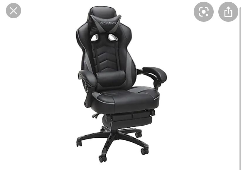 RESPAWN RSP-110 Racing Style Reclining Footrest Gaming Chair - Gray