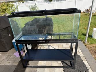 55 gallon with metal stand and led light