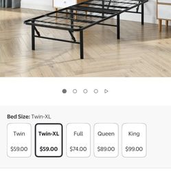 Mainstays 14" High Profile Foldable Steel Twin XL Platform Bed Frame, Black