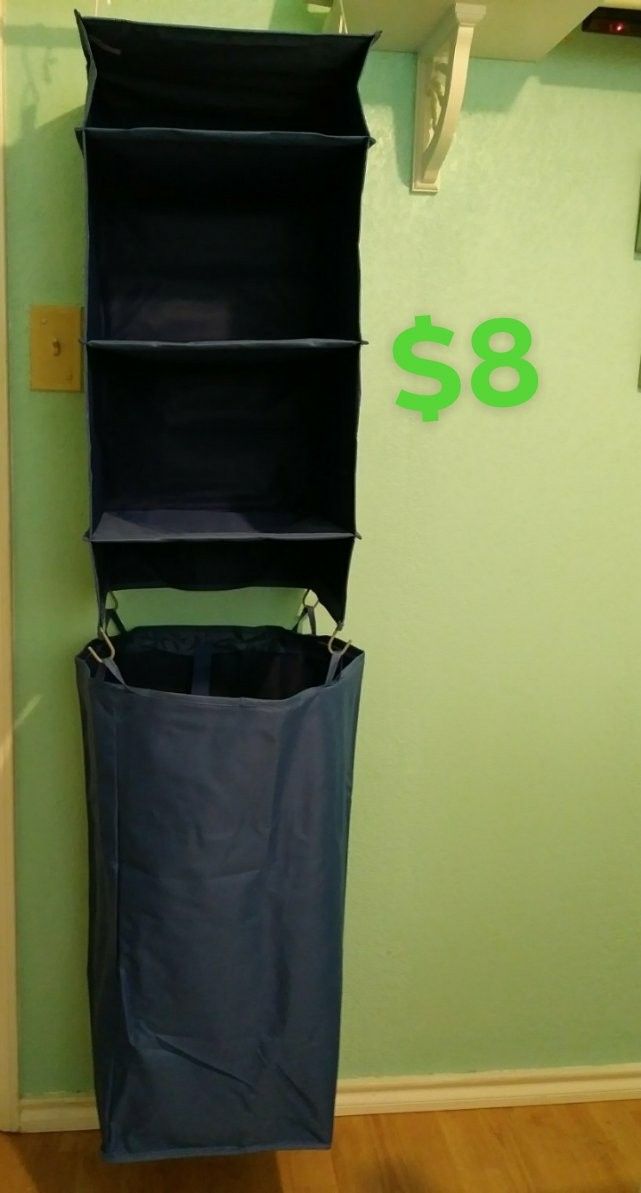 3- Shelf hanging closet organizer $8( new)
