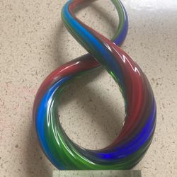 Double Helix/Infinite Potential Glass Art/Glass Trophy