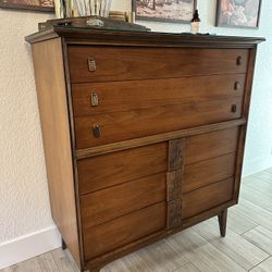 Stunning Mid-Century Modern Dresser Mayan Pattern By Bassett 