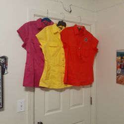 Brand New George Ladies Dress Shirts,  Yellow , Red , Hot Pink 