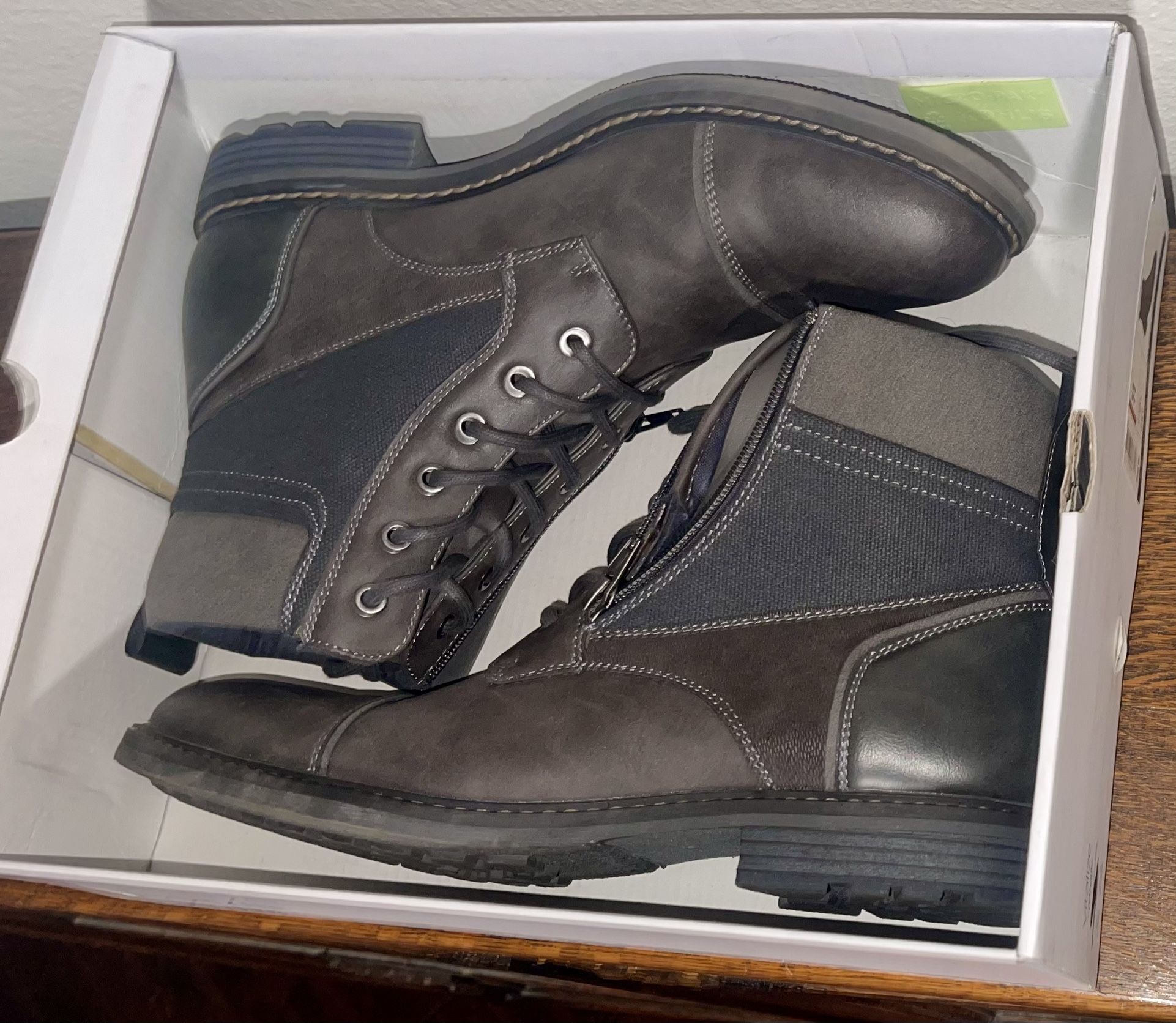 NIB Sonoma Ethan Vitalize Ortholite Men\'s Grey Lace-Up Boots Sz 13 SONOMA Ethan Grey Vitalize Ortholite Boots Size 11 main image 2
