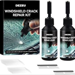Windshield Crack Repair Kit,Upgraded 2 Bottles Glass Crack Repair Kit,5MinQuick-Glass Repair Liquid,Long-Lasting for Windshields, Windows, Mirrors,All