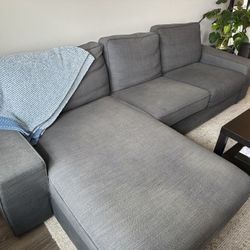 L-Shaped Blue Sofa