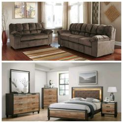 Package Deal: Bedroom & Living Room | Delivery & Financing Available | Take Home For $40.00 Down!