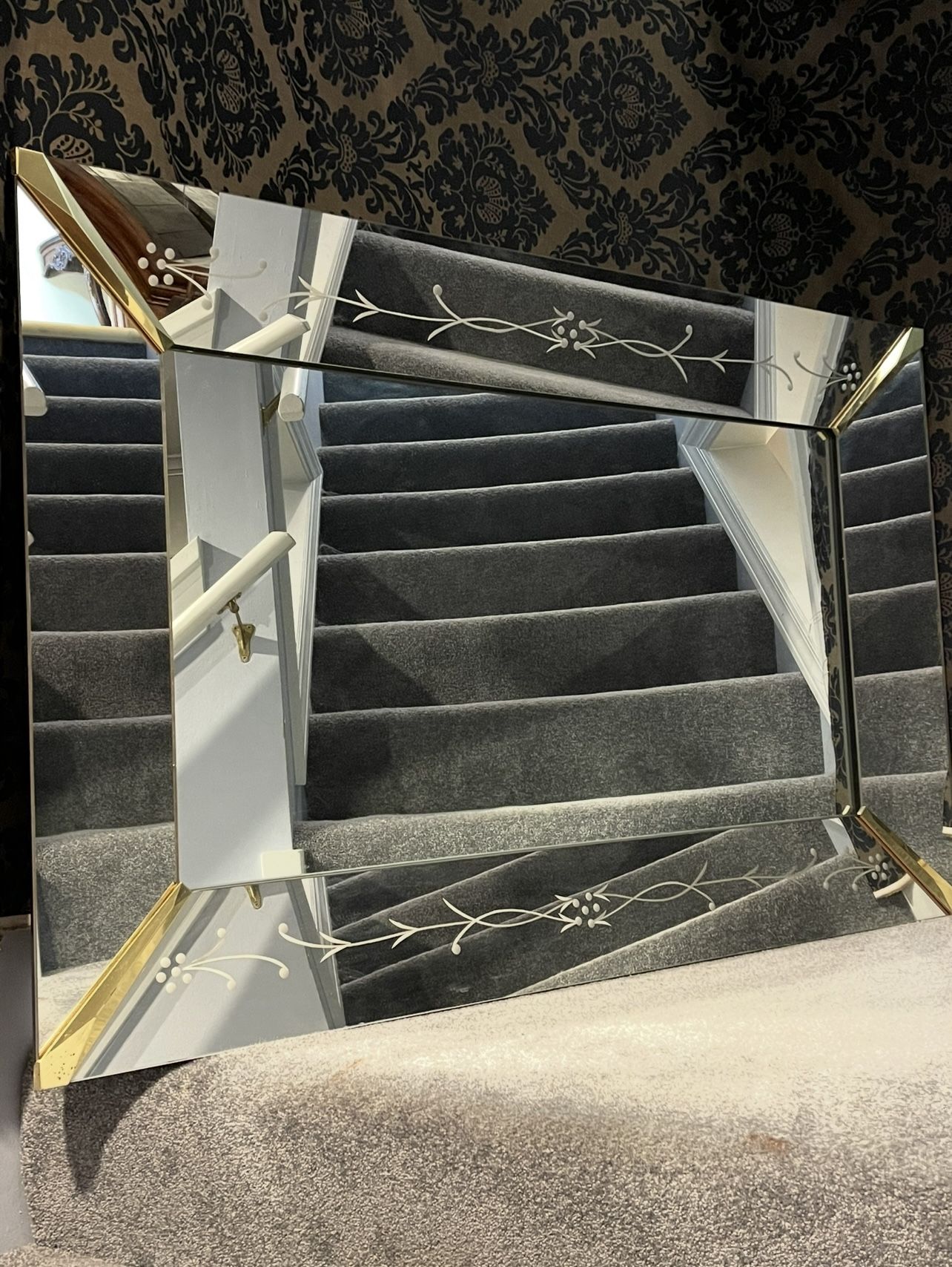 Vintage Art Deco Style Shadowbox Mirror