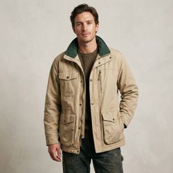Eddie Bauer Vintage Beige Field Jacket Mens Large Safari