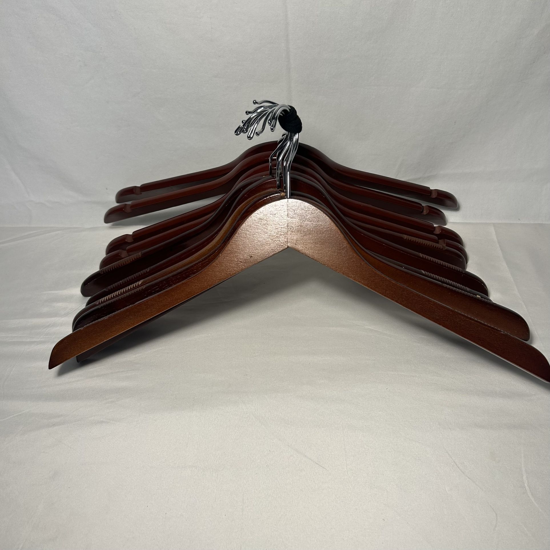 10 Brown Wood Hangers