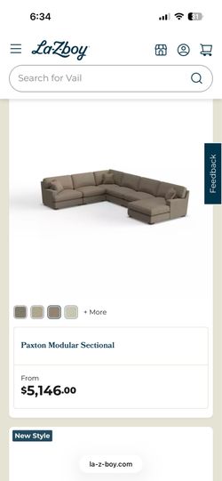 Lay-Z-Boy six piece modular sectional