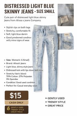 girls jeans, straight, legs  size 5 $10