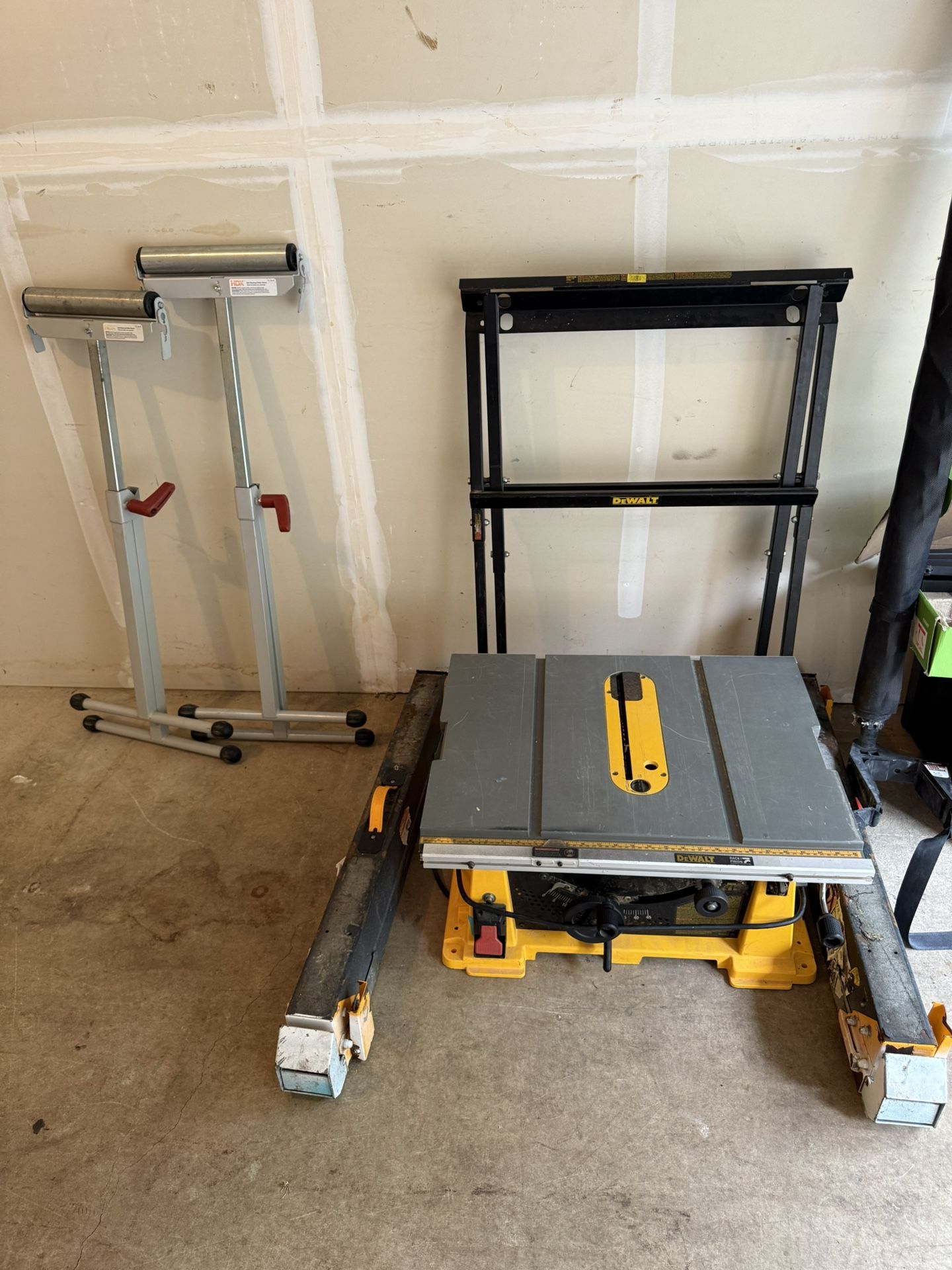 DEWALT table saw with a rolling stand And More 