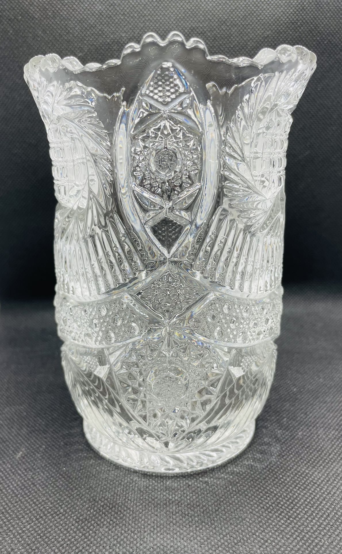 Beautiful McKee Glass Aztec Sunburst Celery Jar