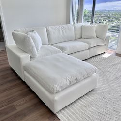 New White Sectional Cloud Couch Sofa