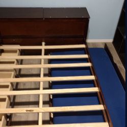 All-in-One Full Bed: Twin Trundle, Desk, Desk Shelves & Drawers! NEED GONE TODAY!!