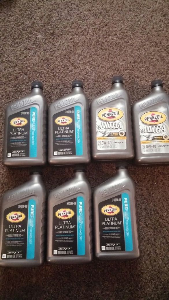 Pennzoil ultra platinum 0w-40 SRT oil