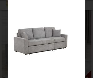 Brand New Gray Or Biege Linen Sectional Sofa Sleeper (Sectional82.5"W X 33"D X 32.5"H (SEAT HT: 18", EXTENDED SEAT DP: 60"))