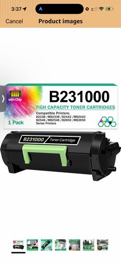 B231000 Black Toner Cartridge for Lexmark B2338dw MB2338adw B2442dw B2546dw MB2442adwe MB2546adwe B2650dw B2650dn MB2650adwe Printer,High Yield Ink Ca