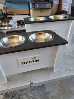 New Raised Dog Bowl with storage. For medium and large dogs! 2 sizes available. $40 each!