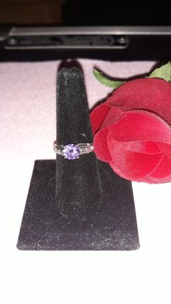 Beautiful Amethyst and Crystal Lady's ring