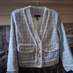 AQUA Multi-Colored Tweed Blazer Women's Size XS