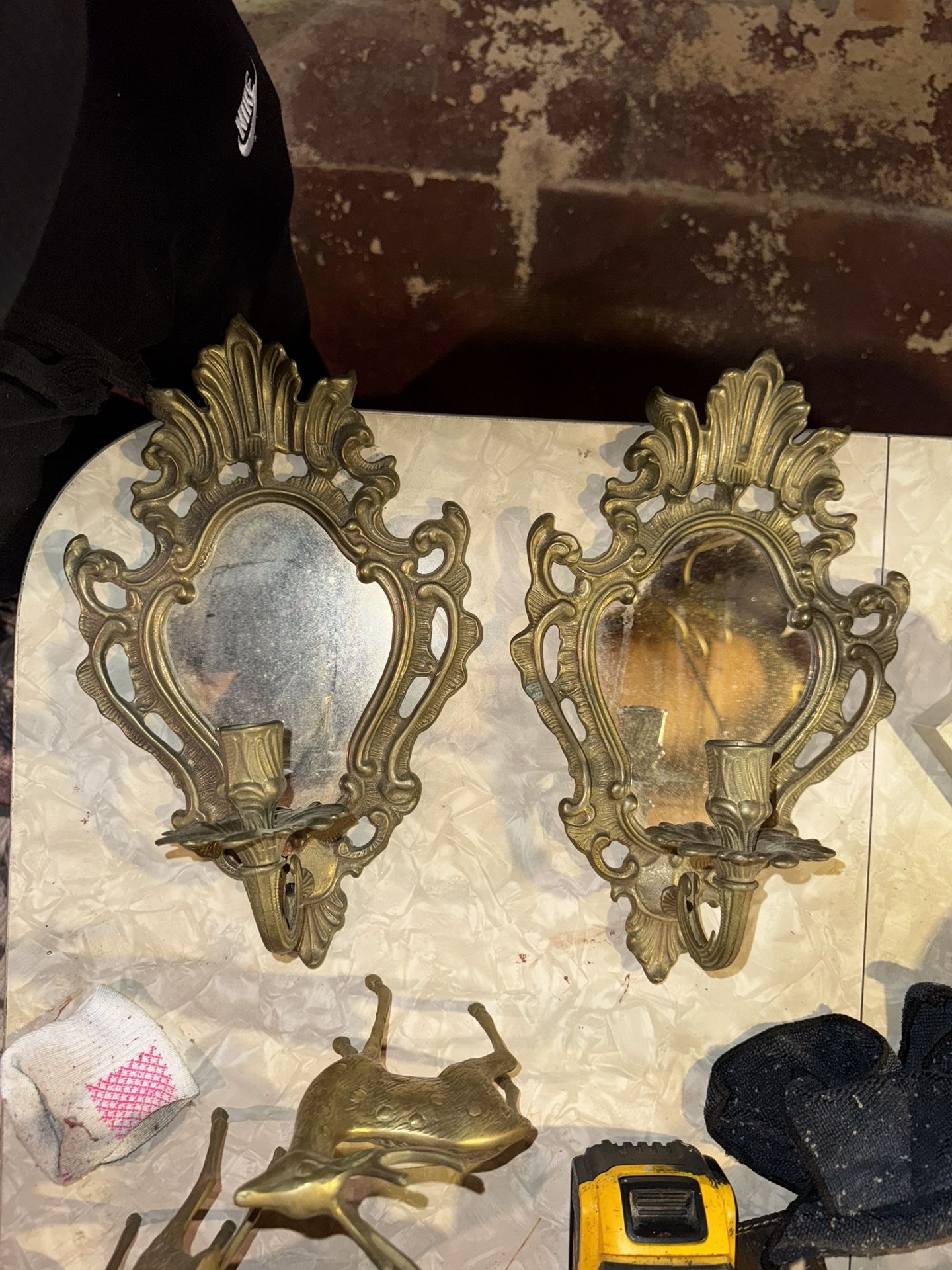 Antique Boho Mirror Candle Holder
