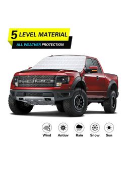 GreatParagon Car Windshield Snow Cover Sunshade, Waterproof,5-Layer Protection Snow, Ice, Frost,UV Full Defense, Fits Most Car