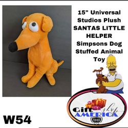 15" Universal Studios Plush SANTAS LITTLE HELPER Simpsons Dog Stuffed Animal Toy W54