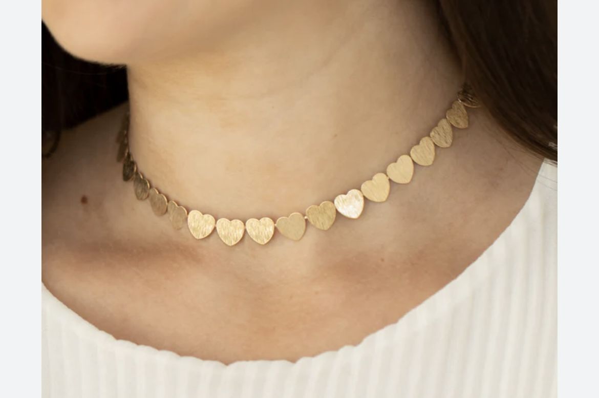 Heart Choker Gold Necklace