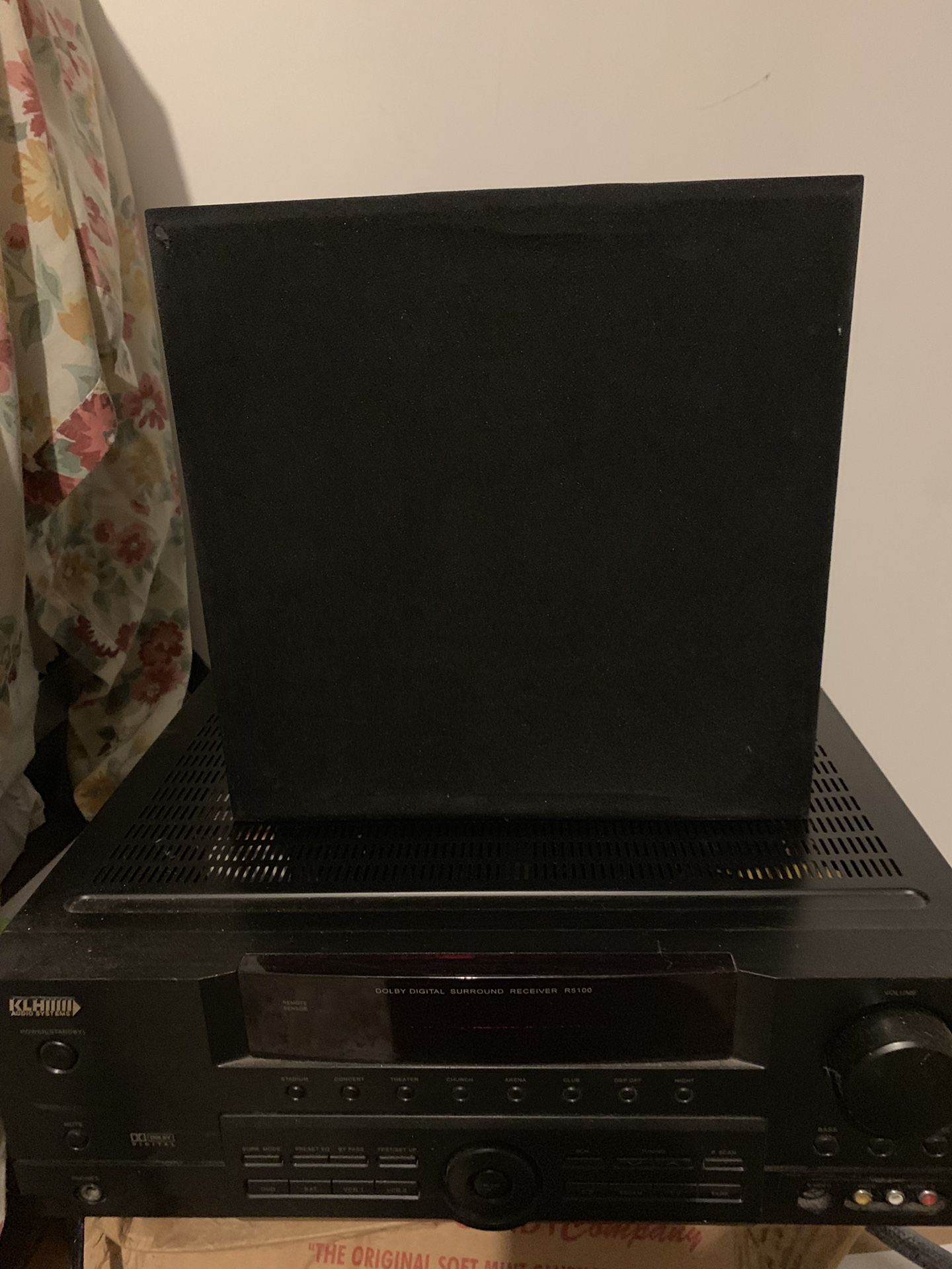 KLH receiver and audio source sub woofer