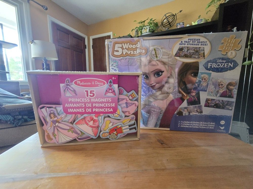 ποΈ MELISSA AND DOUG 15 MAGNETICS AND 5 WOODEN FROZEN PUZZLES ONE PRICE