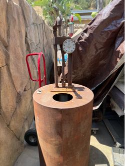 Vintage  cylinder oil pump with dial