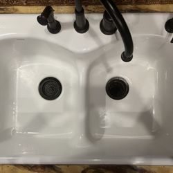 Kohler 33” Drop-In White Double Bowl Cast Iron Kitchen Sink ~ FREE DELIVERY 
