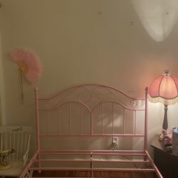 Pink Metal Bed Frame (full) 