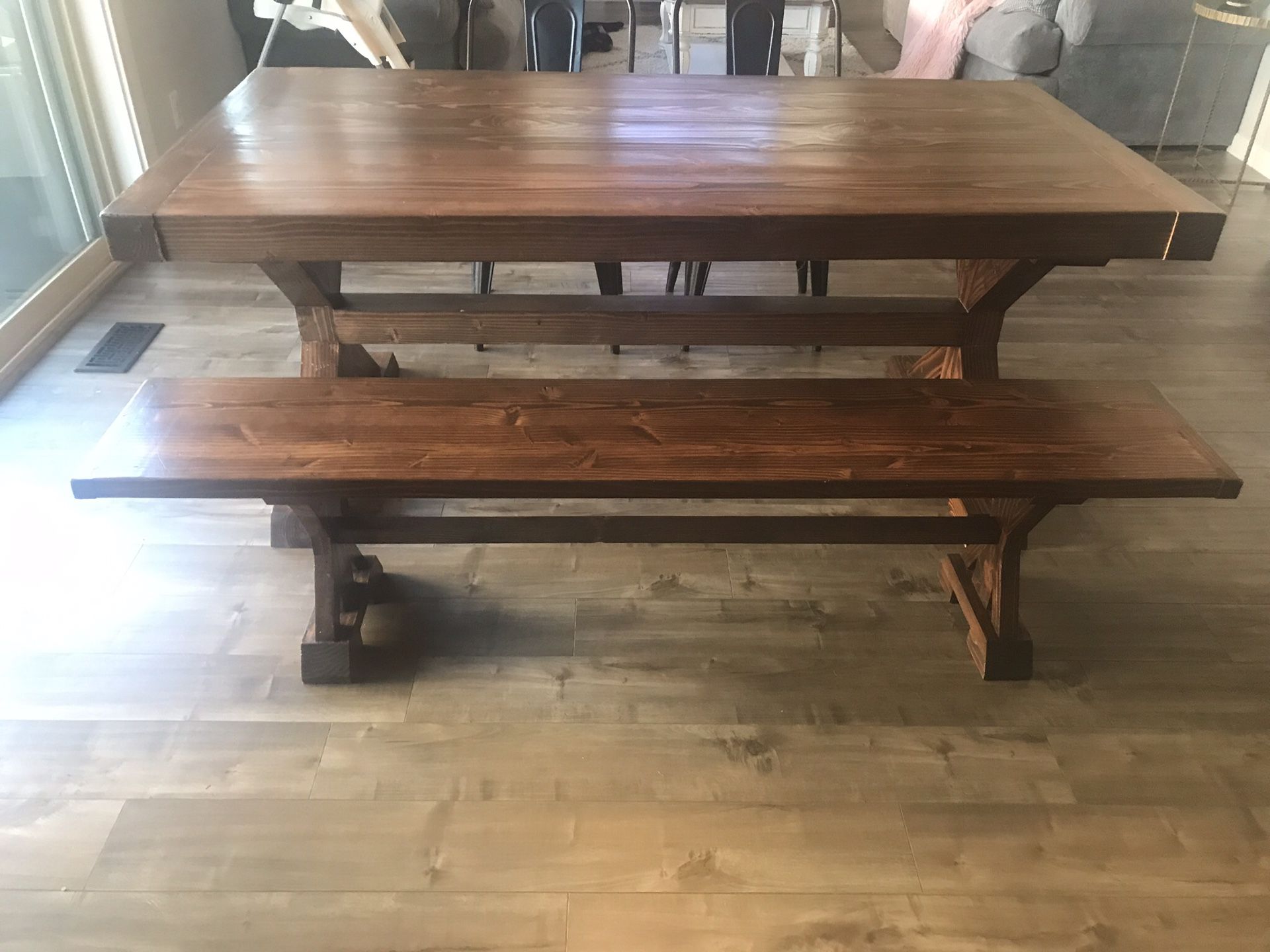 Farmhouse Style Kitchen Table with Bench and Chairs!