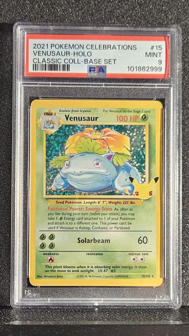 2021 POKEMON CELEBRATIONS CLASSIC COLLECTION #15 VENUSAUR-HOLO PSA 9