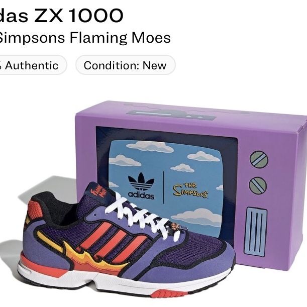 Adidas ZX shipping 1000 The Simpsons Flaming Moes (sz4) Deadstock