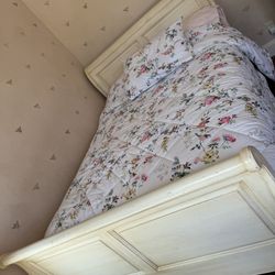 Ethan Allen Bed Frame W/ Mattress And Night Stand