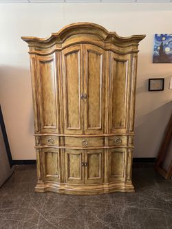 Italian-Style Ornate Armoire Cabinet