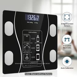 Intelligent Bathroom Scale, Digital Body Scale, with Backlit LED Display Screen And Sturdy Tempered Glass, Compact Size, Weighing Up to 400 Pounds/180