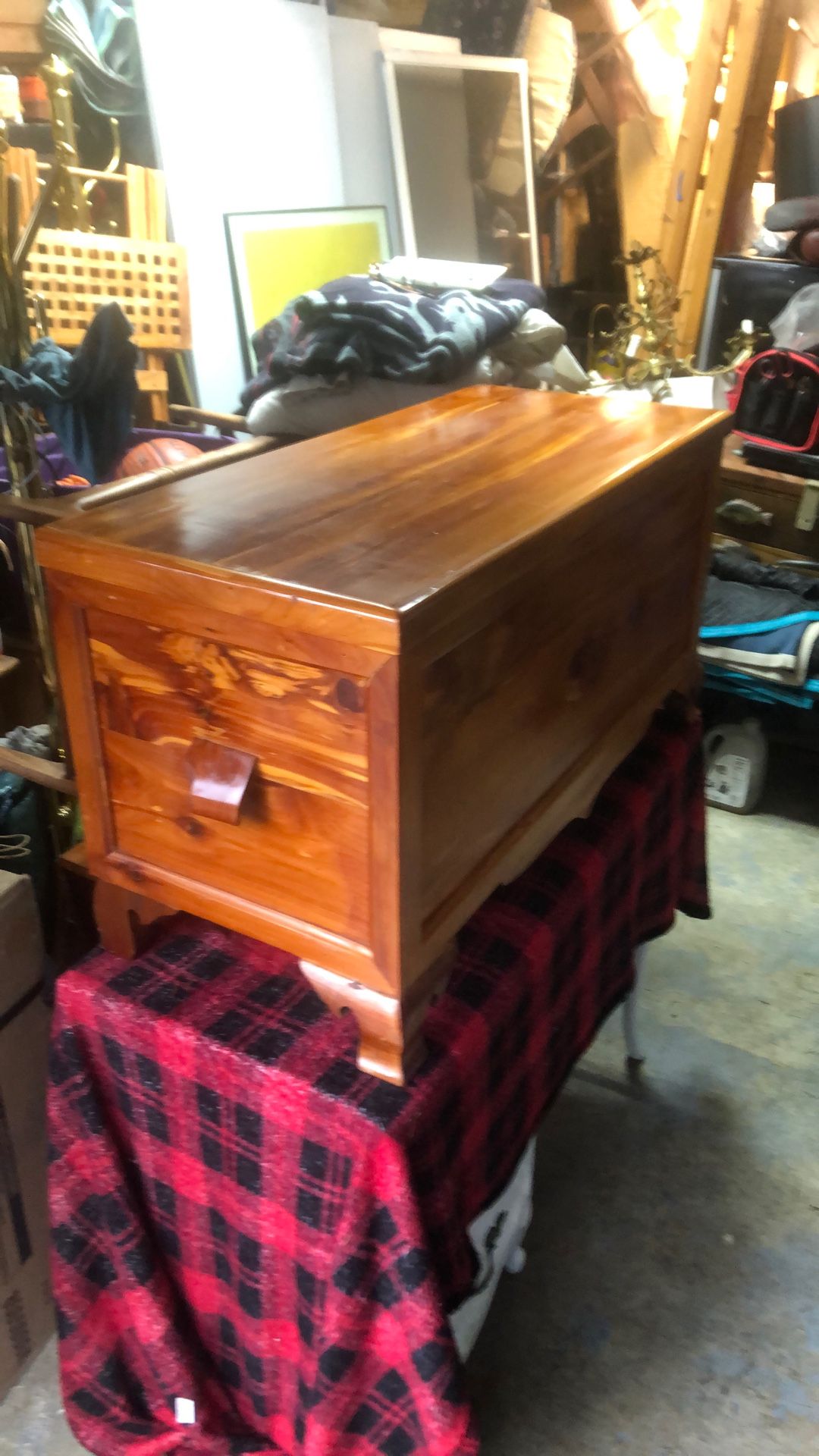 Mid Century Cedar chest USA solid wood coffee table storage