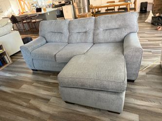Gray Fabric Sofa with Chaise