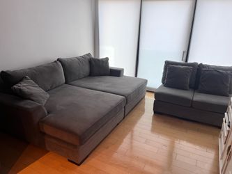 Living spaces, sleeper chaise sofa, u-shaped sectional (delivery available)
