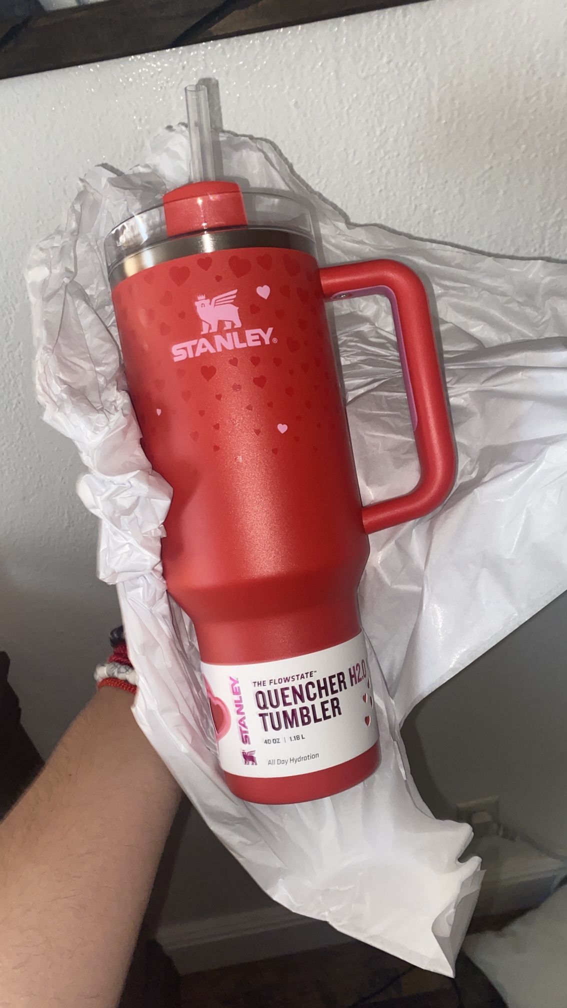 Valentines Day 40oz Stanley Mug (red)