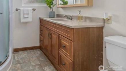 Solid Wood Brown Bathroom Vanity