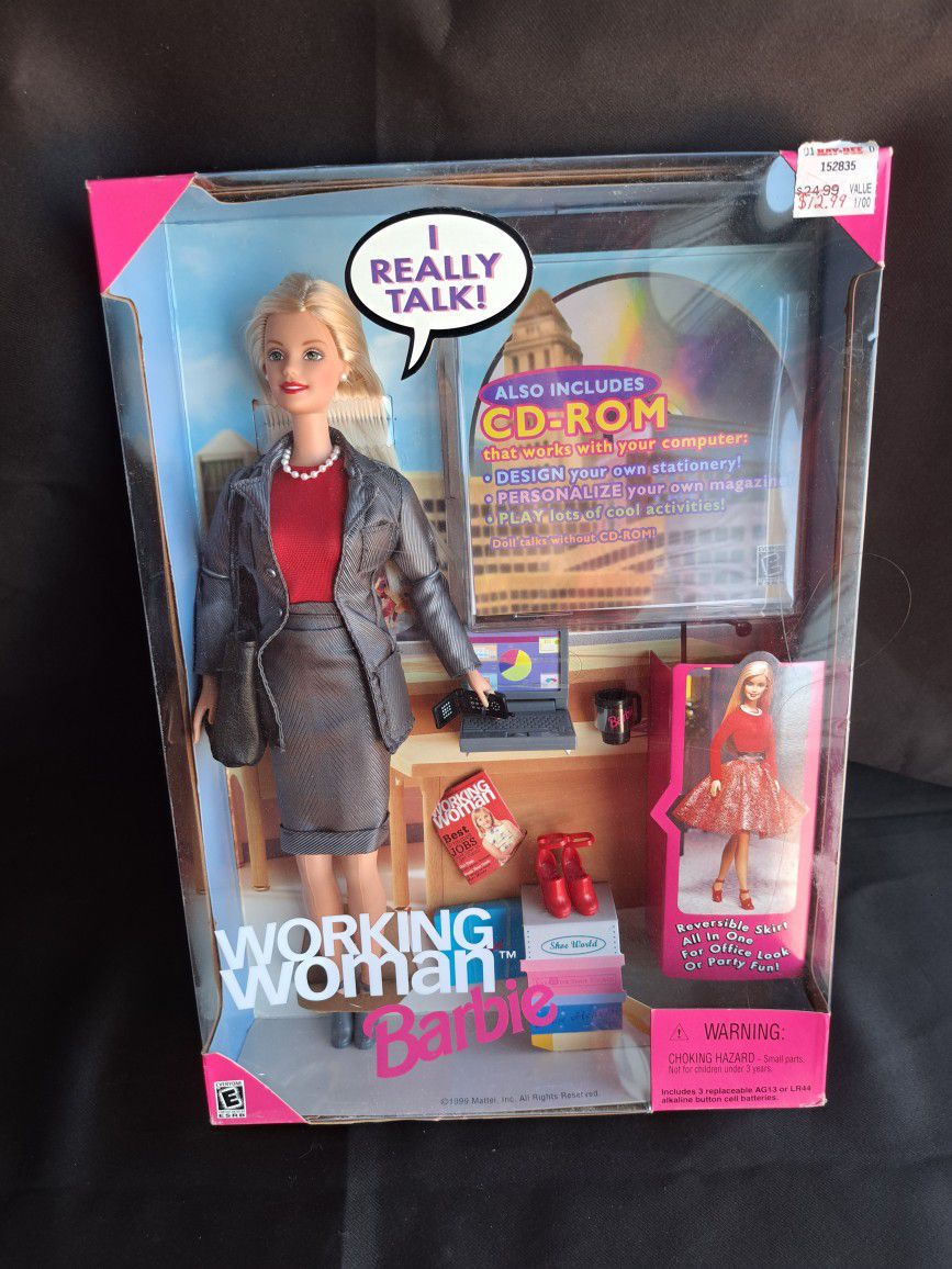 Working Woman Barbie Doll 1999 with CD-ROM