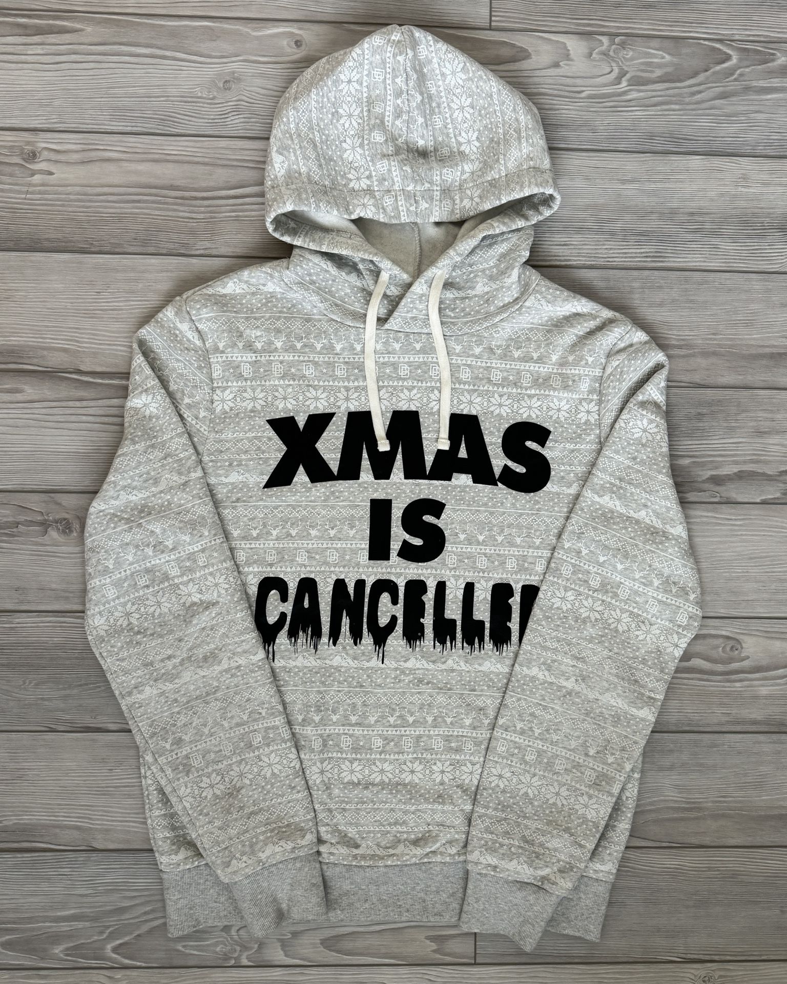 LARGE GREY “XMAS IS CANCELLED” HOODIE